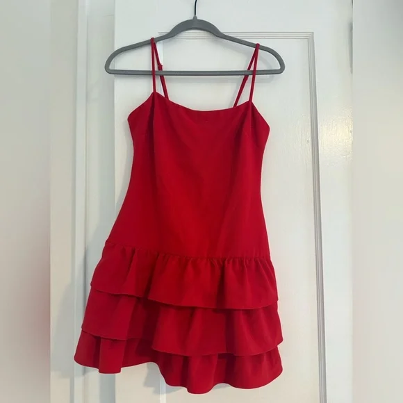 Likely Red Ruffled Tiered Mini Dress - Picture 7 of 9